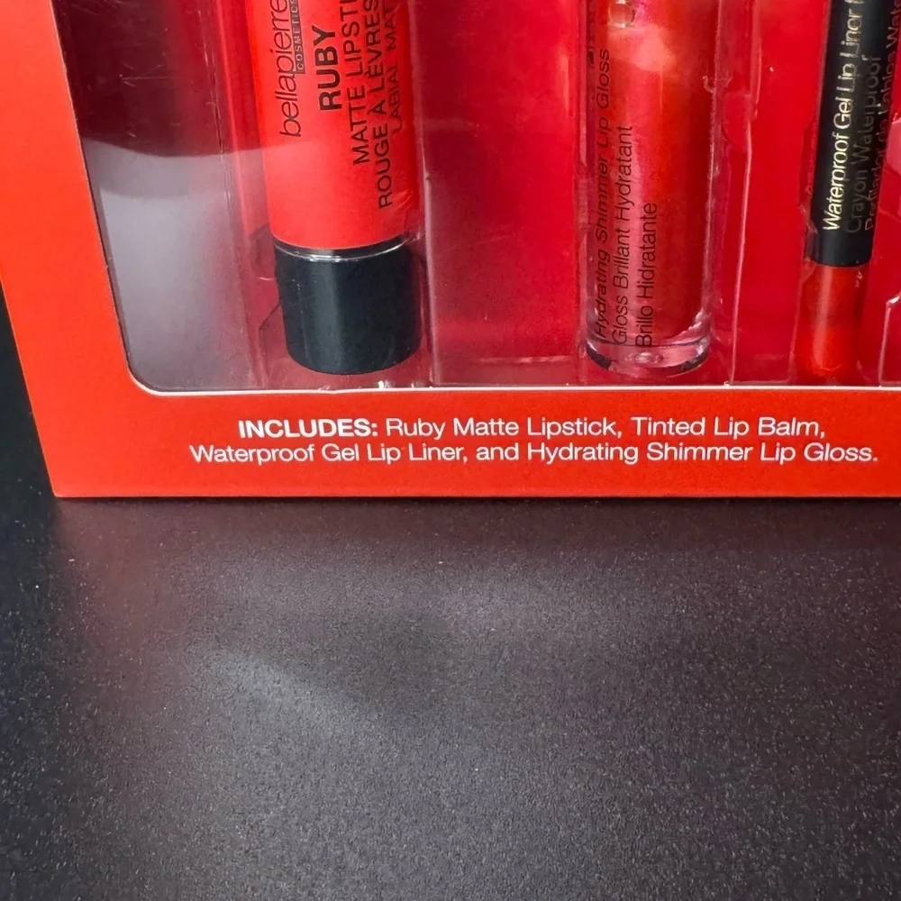 Bellapierre Ruby 5 pc Lip Essentials Set New Retail $50